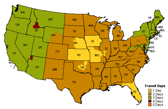 Uboxes Moving Boxes Shipping Map